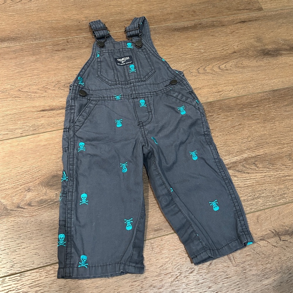 Oshkosh baby skull overalls